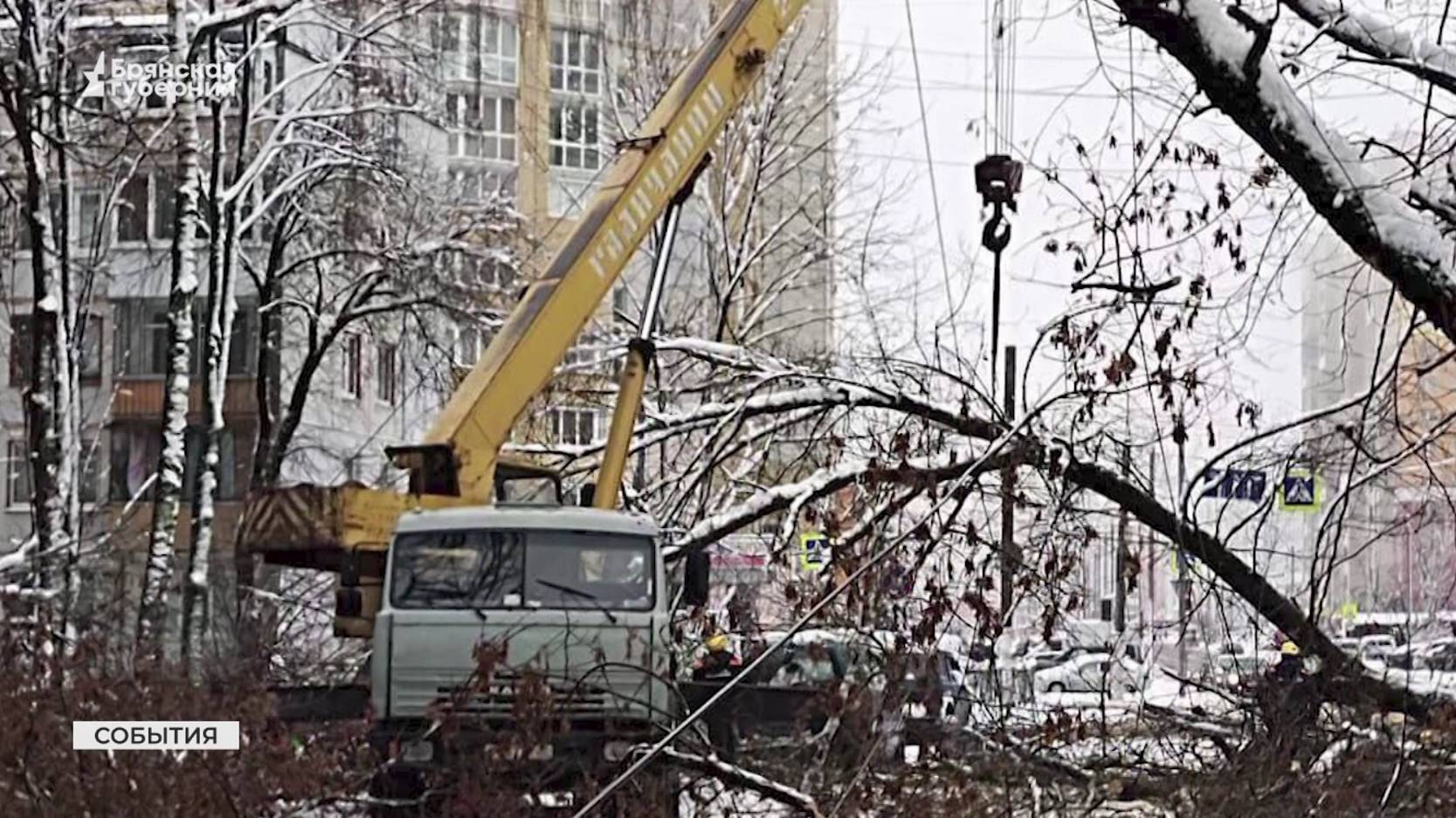 В Брянской области продолжается работа по устранению последствий снегопада