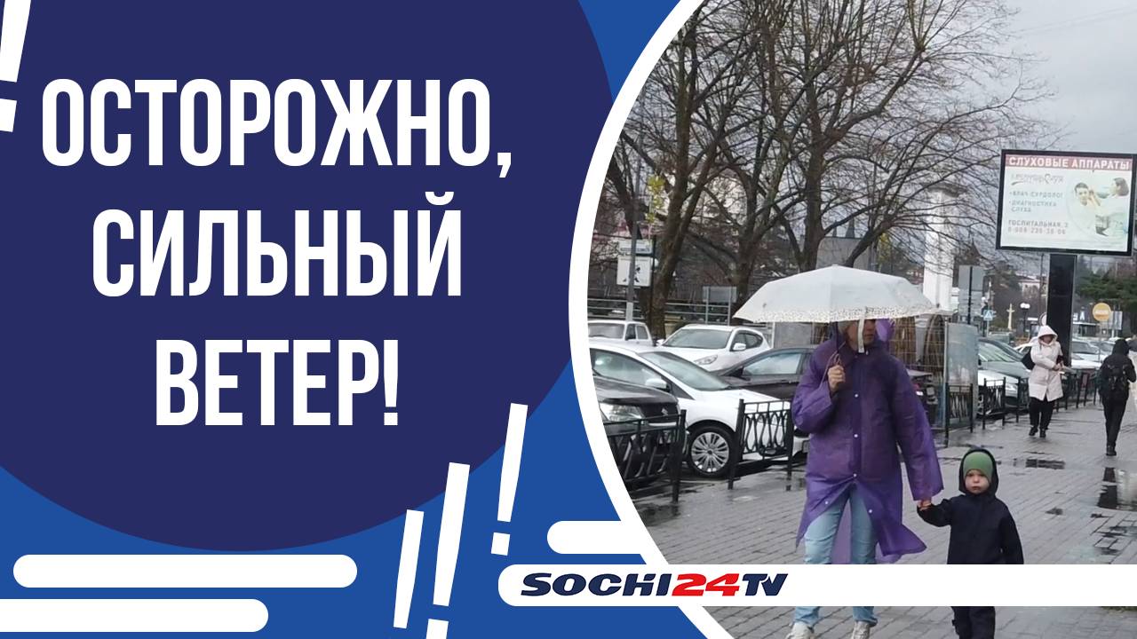 В СОЧИ ОЖИДАЮТСЯ ПОРЫВЫ ВЕТРА ДО 17 М/С: БУДЬТЕ ОСТОРОЖНЫ!