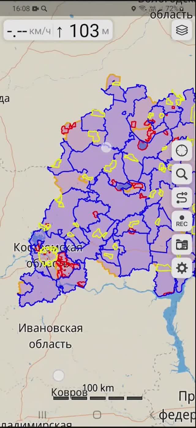 Карта охотничьих угодий Костромской области
