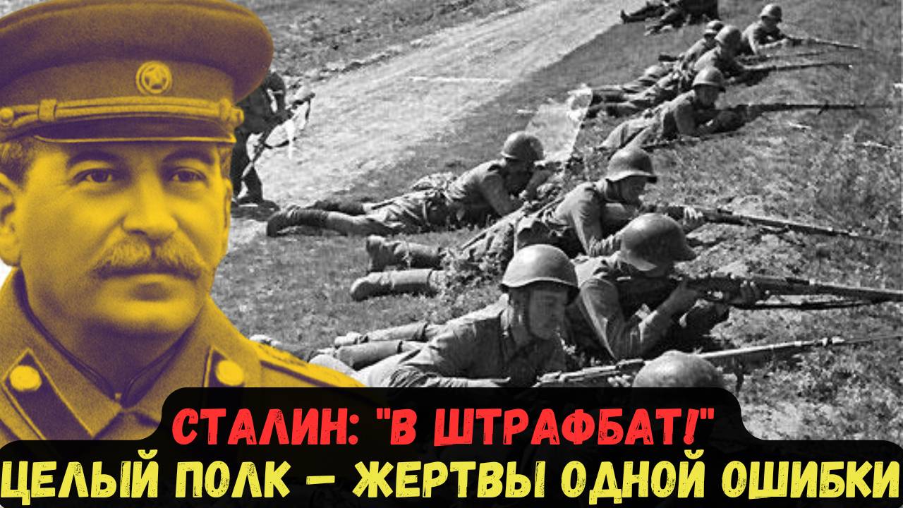 СТАЛИН: "В ШТРАФБАТ!" 
ЦЕЛЫЙ ПОЛК – ЖЕРТВЫ ОДНОЙ ОШИБКИ