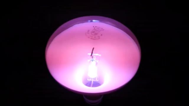 Дуговая ртутная лампа HPLR 125W. Момент включения.