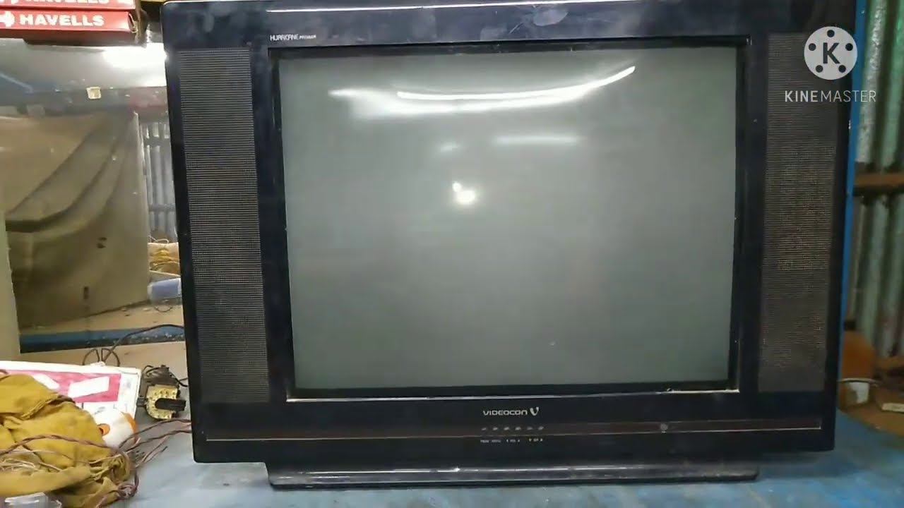 Videocon 21 inch ultra slim CRT TV, no display, power indicator ok, sound ok,