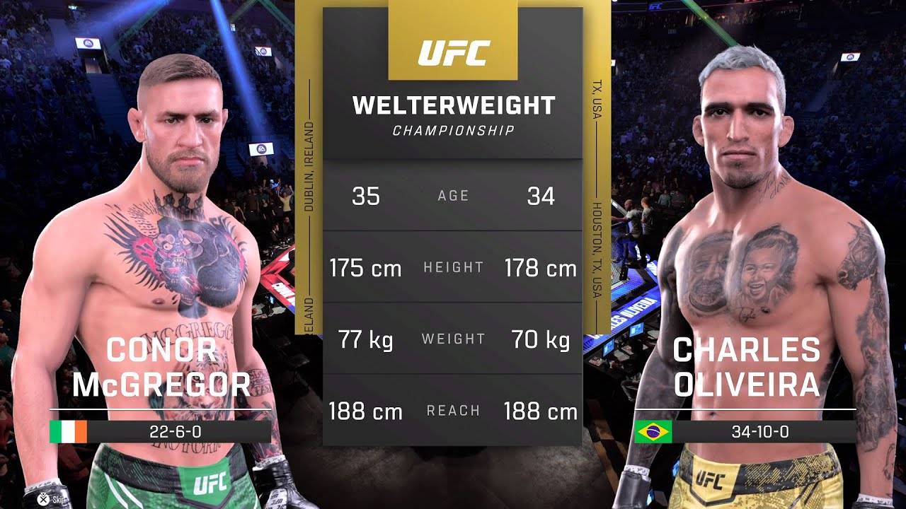 Конор Макгрегор против Чарльза Оливейры Полный бой - UFC 5 Бой вечера