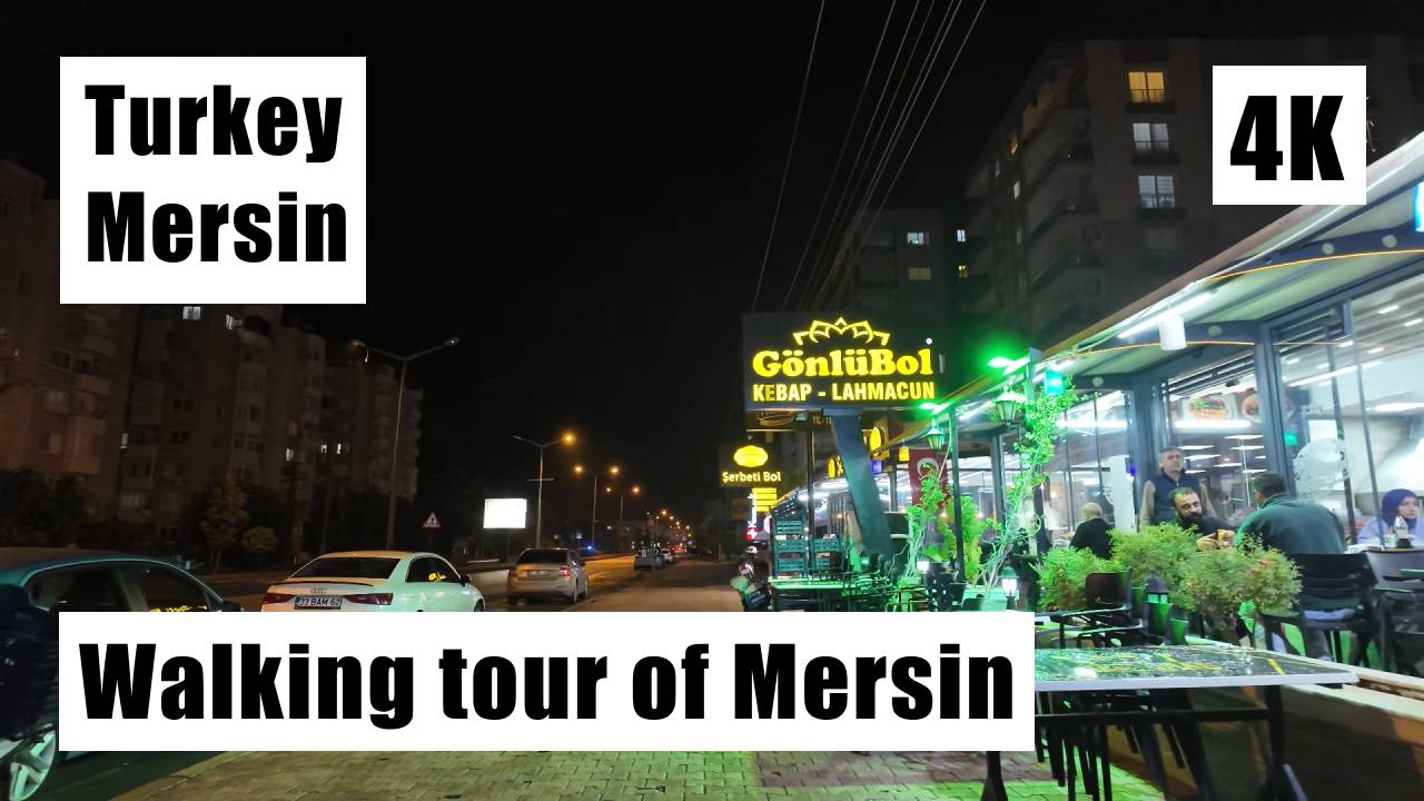 Turkey, Mersin,  evening walking tour after the rain, through the Mezitli district | [4K]