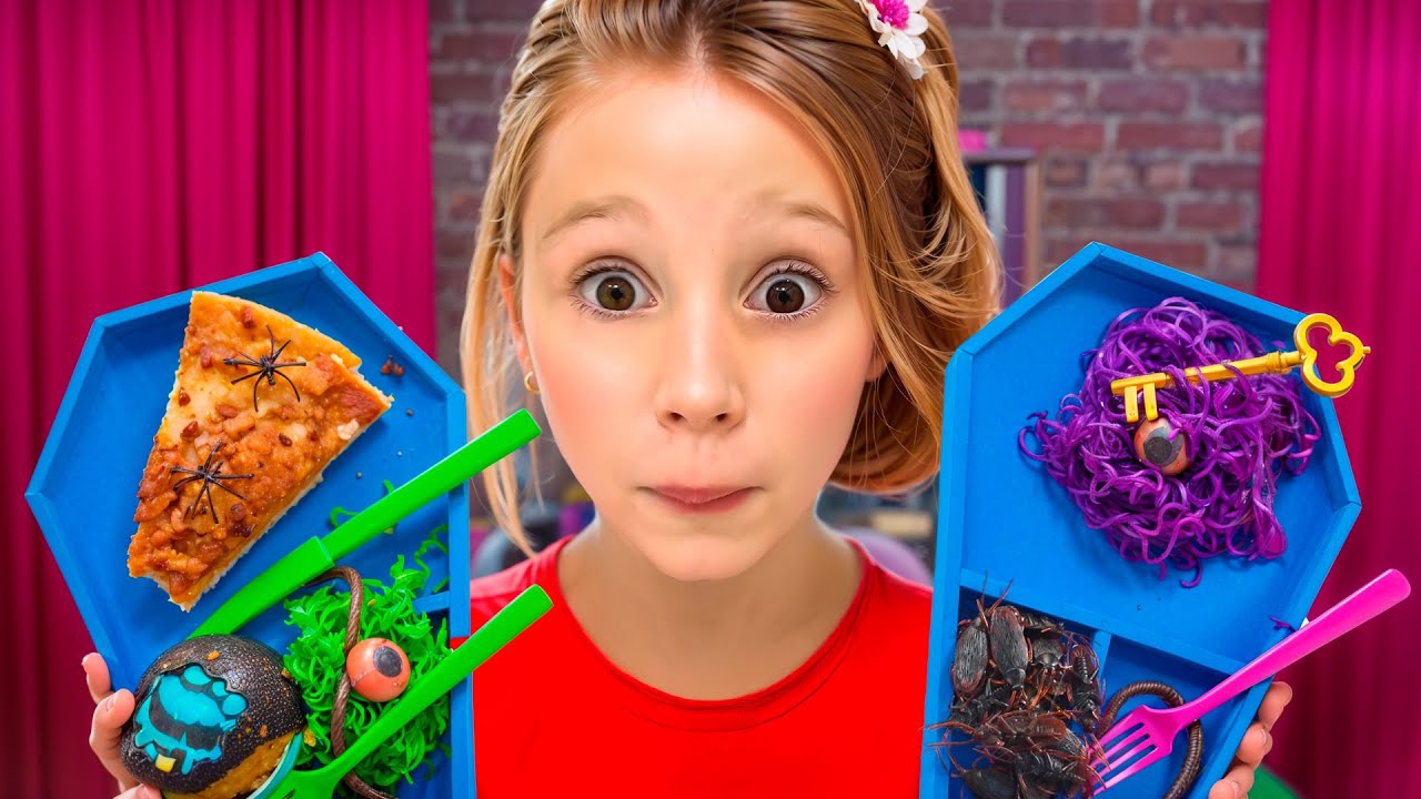 Nastya and friends pretend to play at the Monster High school.