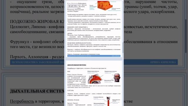 Карта психосоматики заболеваний по частям тела