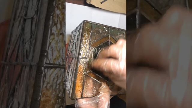 Патинирование швов лампы Луна