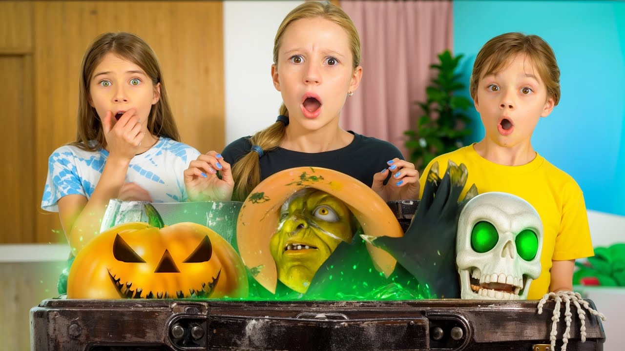 Nastya and friends catch monsters on Halloween.