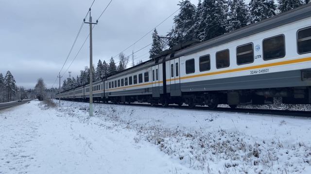 Электропоезд ЭД4М-0486 «Хлюпинский переезд» пл.Хлюпино до ст.Икша. 25.11.2024.
