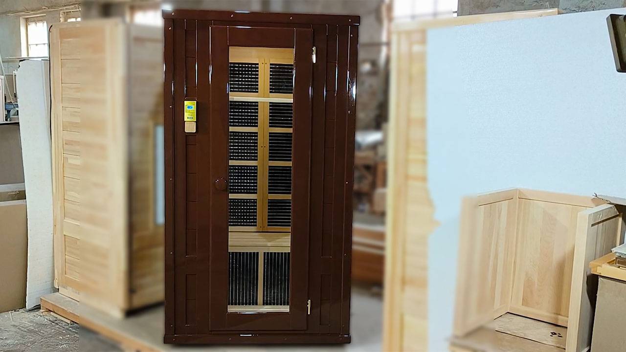Обзор кедровой двухместной ик-сауны с карбоновыми нагревателями и покрытием глянцевой краской