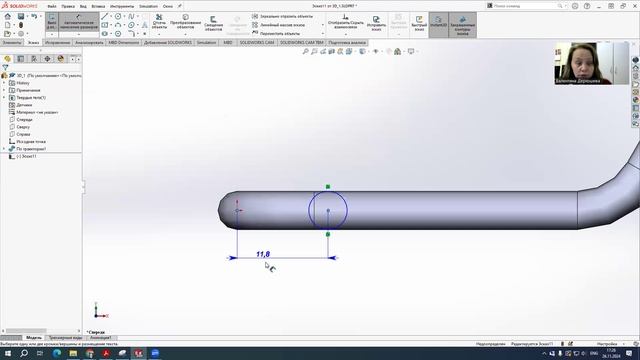 SolidWorks. Массив, управляемый кривой.