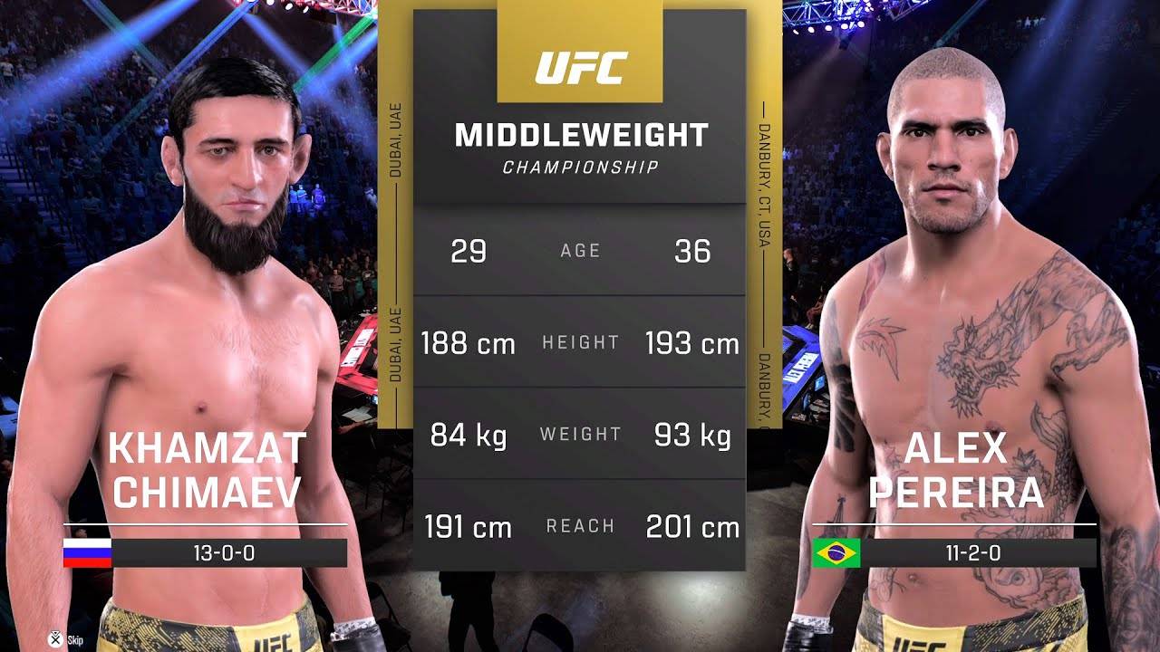Хамзат Чимаев против Алекса Перейры Полный бой - UFC 5 Бой вечера