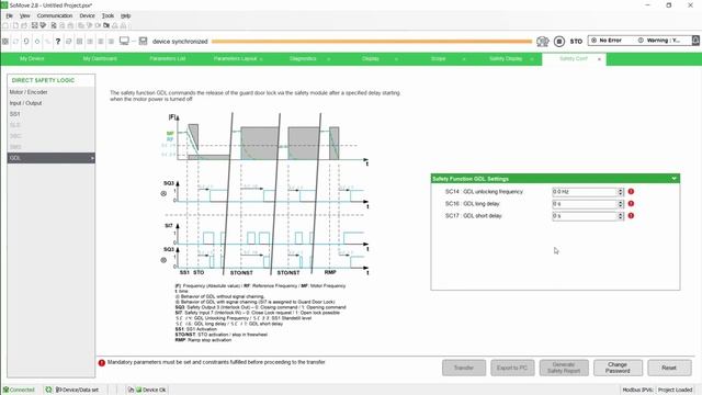 How to Configure the Safety Function GDL for the Safety Module VW3A3802(30)