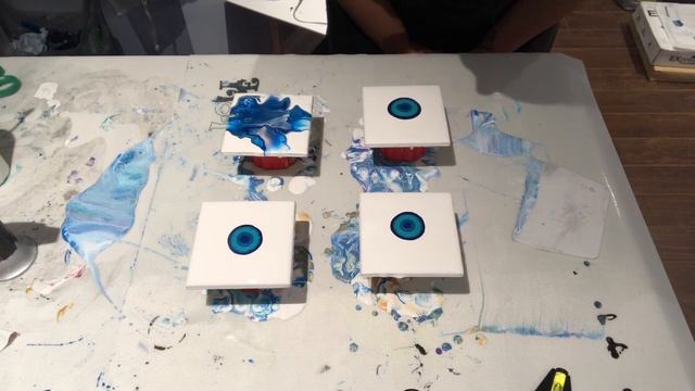 #115 - Take 2 on coasters & Juno! | Acrylic Pouring | Fluid Painting | Dutch Pour