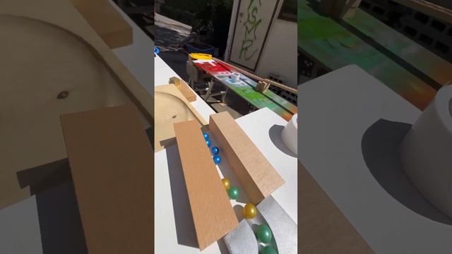 3m wooden rotating wave healing ASMR☆③#marblerun #automobile