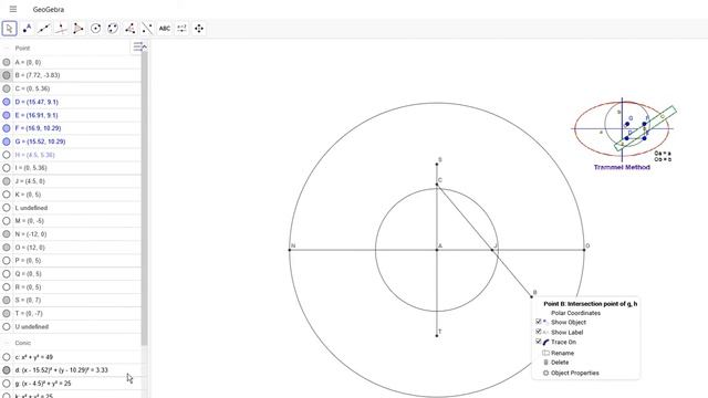 ellipse using trammel method