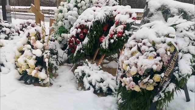 Светлана Светличная на Троекуровском кладбище. Все цветы замело и нет фото...