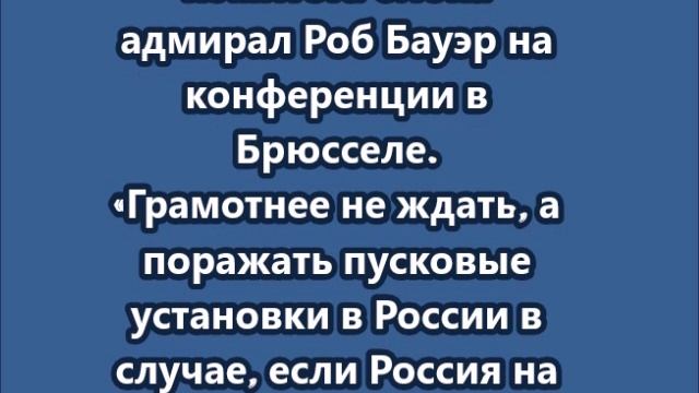 Бауэр   НАТО нужно превентивно нанести высокоточные удары по России при конфликте