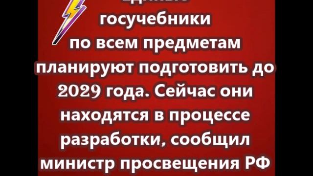 Единые госучебники по всем предметам планируют подготовить до 2029 года