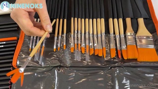 Обзор синтетических кистей "ArtTime" Набор кистей для рисования в чехле-пенале.