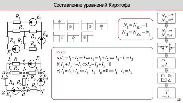 Лекция по электротехнике 2.5 - Составление уравнений Кирхгофа