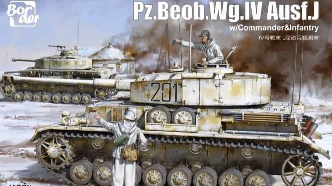 Распаковка Border Model 1 35 BT-006 Pz.Beob.Wg. Ausf.J w Commander + Infantry