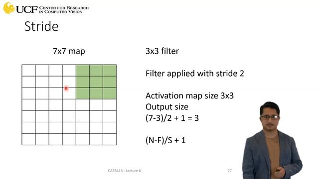 Lecture 6.11 - Introduction to Convolutional Neural Networks [Stride in 2D Convolution]