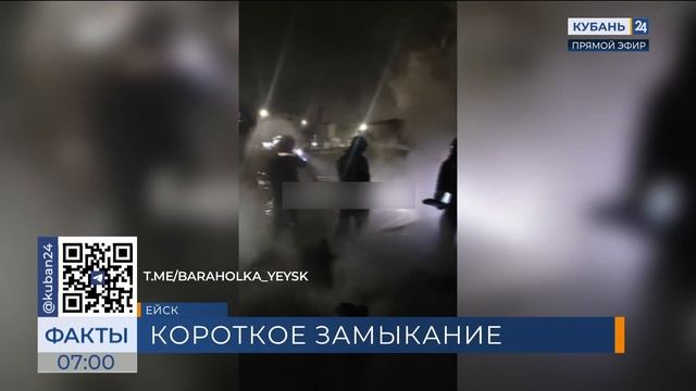 Гаражи загорелись на площади 100 кв. метров в Ейске