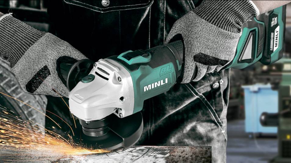 Угловая шлифовальная машина аккумуляторная 125 мм Minli DC201-4.0A 18В