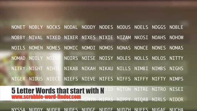 5 letter words that start with N