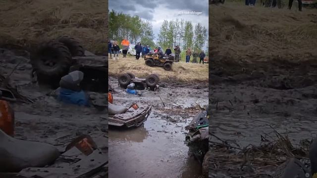 Кувырок на квадроцикле. Берегите себя!  #atv #cfmoto