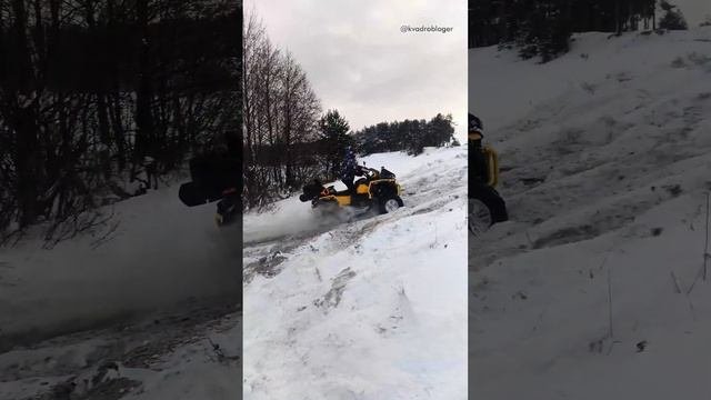 Ползет, ползет, ползет...  в горку по снегу на stels guepard 650  #atv #квадроциклы