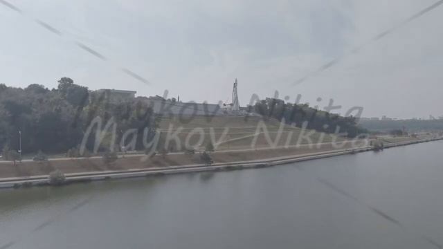A-Log. Kaluga, Russia. Yachenskaya embankment. Space rocket, Aerial View