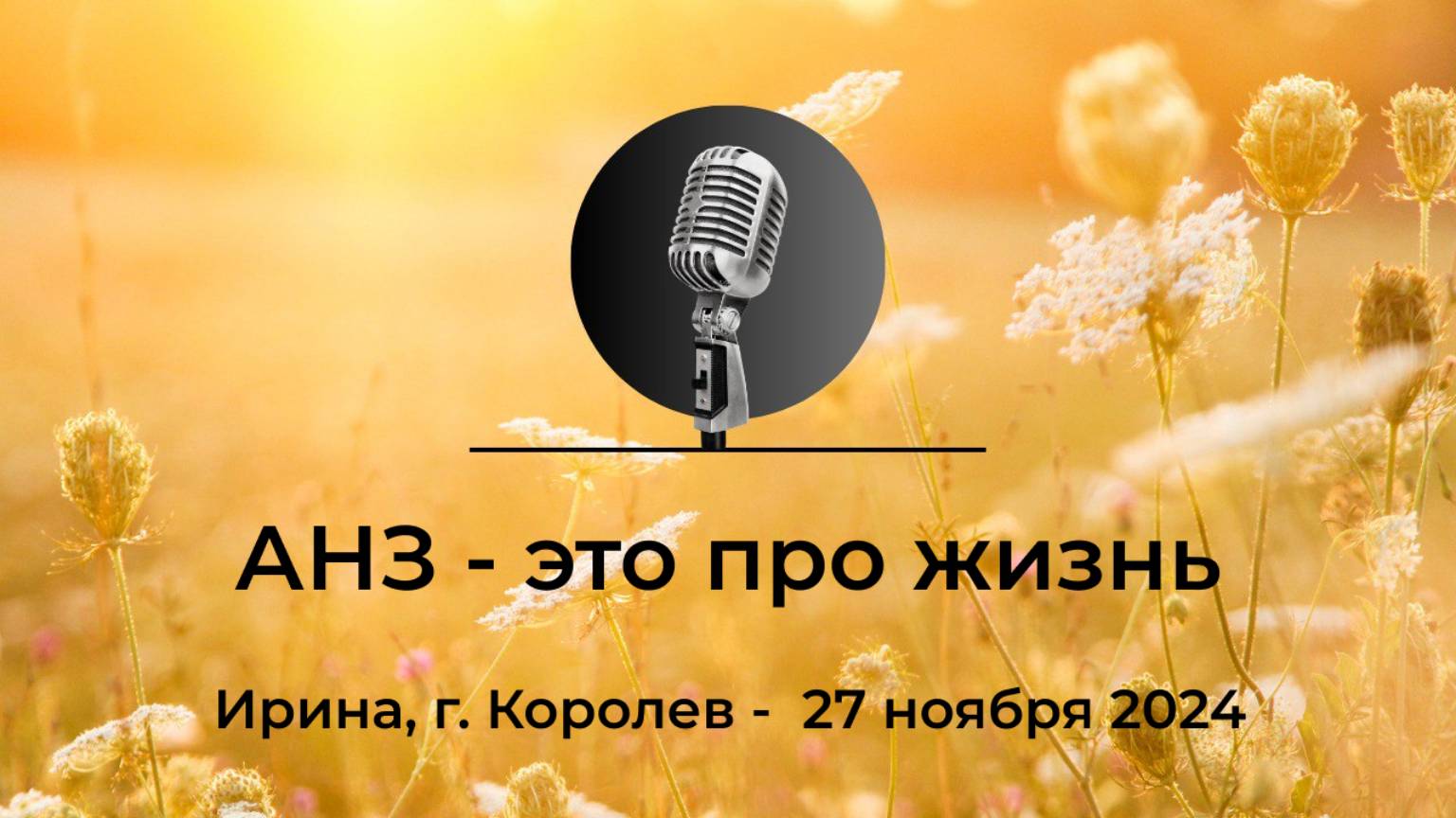 Спикерская АНЗ "АНЗ - это про жизнь" Ирина, г. Королев, 27 ноября 2024 года
