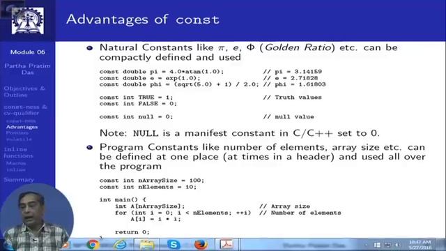 Constants and Inline Functions(Lecture 08)