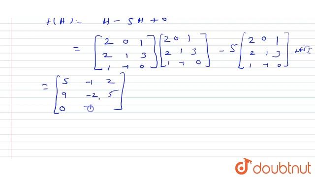 If `f(x)=x^2-5x+6.` Find `f(A),if A=[(2,0,1),(2,1,3),(1,-1,0)]`.