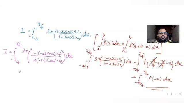 Let g(x)=ln x and f(x)=(1-cos x)/(1+cos x),then Integral of g(f(x))dx from -π/4 to π/4 is?| IIT JEE