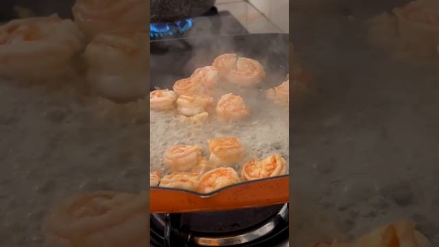 Креветки с зернистой горчицей и чесноком!