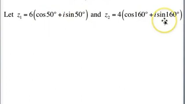 Complex Numbers in Polar Form