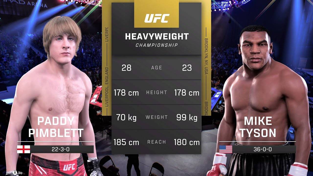 Падди Пимблетт против Майка Тайсона Полный бой - UFC 5 Fight Night