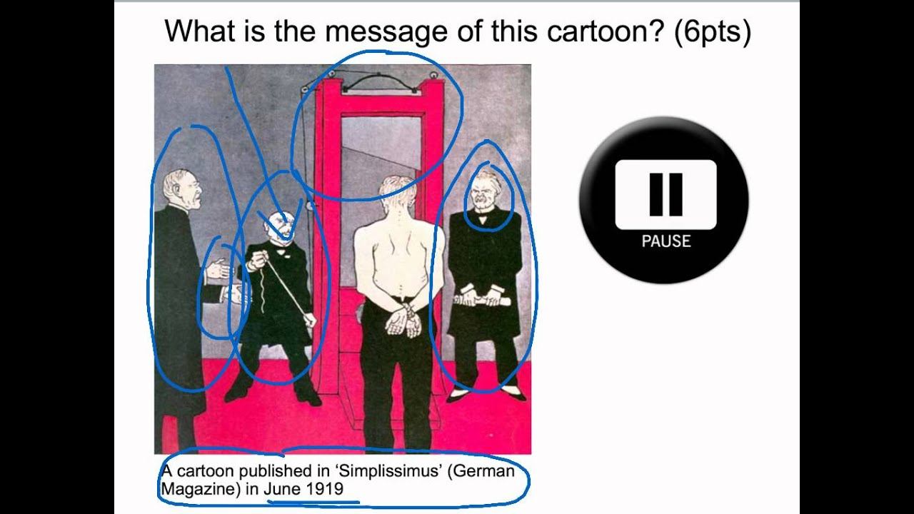 Treaty of Versailles  - Cartoon Analysis (Guillotine)