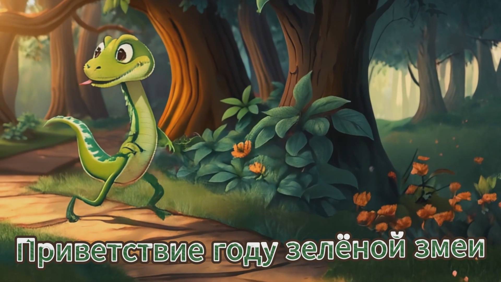 Приветствие году зеленой Змеи