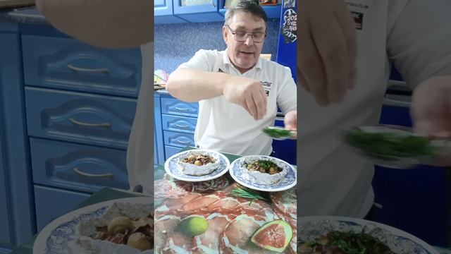 Мясо с Грибами в фольге порционно.