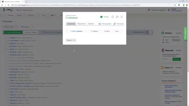 Размещение кодов счетчиков CMS.S3 от Мегагрупп.ру