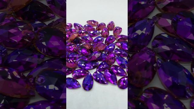 Стразы пришивные (камни) слеза, капля Teardrop 10.5*18mm Violet Blue 12 шт.