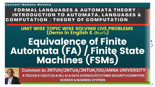 FORMAL LANGUAGES & AUTOMATA THEORY: Tips & Unitwise important topics for University Examination-202