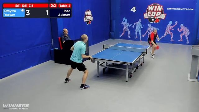 12:00 Юрков Дмитрий   3-2 Акимов Игорь стол 4  ЮГ-1 22.06.22