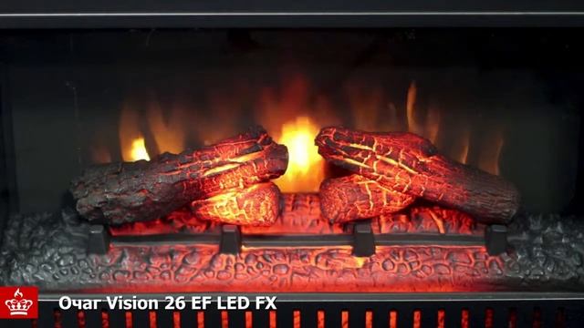 Обзор пламени в очаге Vision 26 EF LED FX