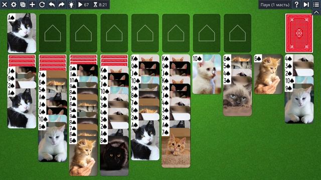 Free Solitaire - Пасьянс Паук 1 масть (16м43с)