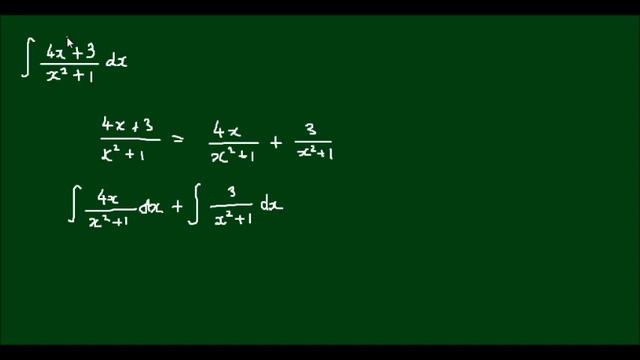 The integral of (4x+3)/(x^2+1) - Version 1